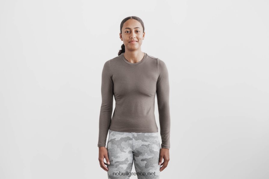 γυναίκες γυναικείο μακρυμάνικο μπλουζάκι από μαλλί μερίνο Nobull 2BR0X6697