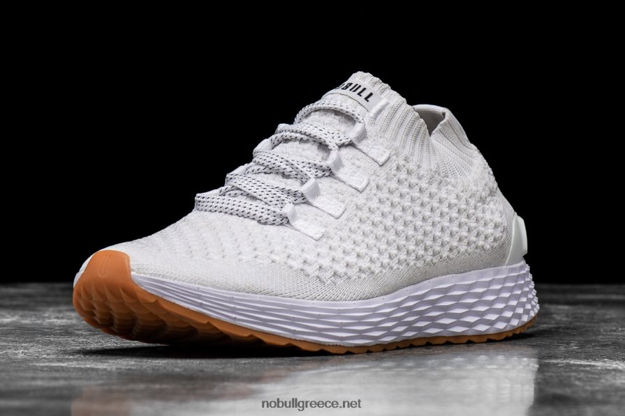 άνδρες λευκό πλεκτό δρομέα Nobull 2BR0X6148