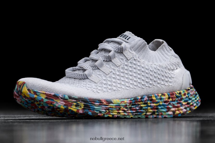 άνδρες λευκό άγριο πλεκτό δρομέα Nobull 2BR0X6161