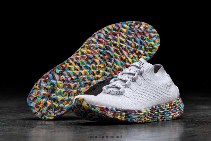 άνδρες λευκό άγριο πλεκτό δρομέα Nobull 2BR0X6161